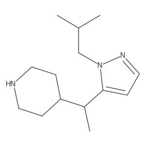 4-{1-[1-(2-methylpropyl)-1H-pyrazol-5-yl]ethyl}piperidine结构式