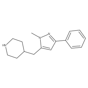 4-[(1-methyl-3-phenyl-1H-pyrazol-5-yl)methyl]piperidine结构式