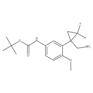tert-butyl N-{3-[1-(aminomethyl)-2,2-difluorocyclopropyl]-4-methoxyphenyl}carbamate结构式