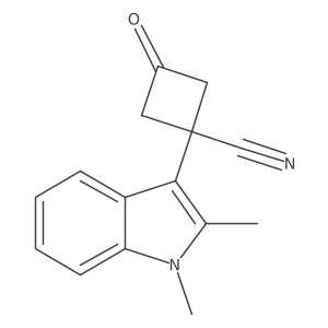 1-(1,2-dimethyl-1H-indol-3-yl)-3-oxocyclobutane-1-carbonitrile结构式