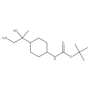 tert-butyl N-[4-(1-amino-2-hydroxypropan-2-yl)cyclohexyl]carbamate结构式