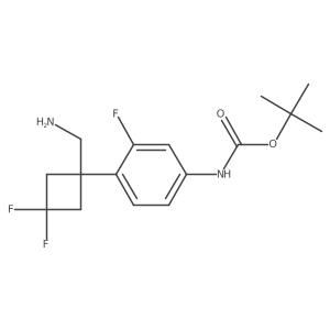 tert-butyl N-{4-[1-(aminomethyl)-3,3-difluorocyclobutyl]-3-fluorophenyl}carbamate结构式