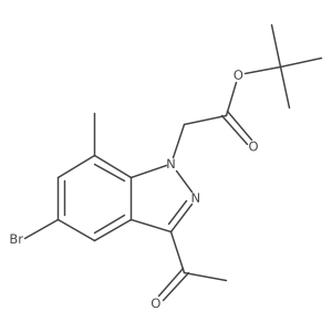 tert-butyl 2-(3-acetyl-5-bromo-7-methyl-1H-indazol-1-yl)acetate Structure