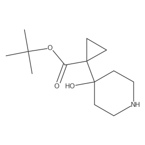 Tert-butyl 1-(4-hydroxypiperidin-4-yl)cyclopropane-1-carboxylate结构式