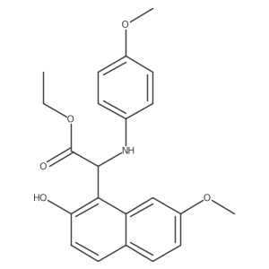 Ethyl 2-(2-hydroxy-7-methoxynaphthalen-1-yl)-2-((4-methoxyphenyl)amino)acetate结构式