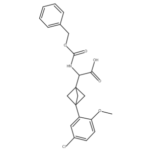 2-[3-(5-Chloro-2-methoxyphenyl)-1-bicyclo[1.1.1]pentanyl]-2-(phenylmethoxycarbonylamino)acetic acid结构式