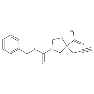 1-Phenylmethoxycarbonyl-3-prop-2-ynylpyrrolidine-3-carboxylic acid结构式