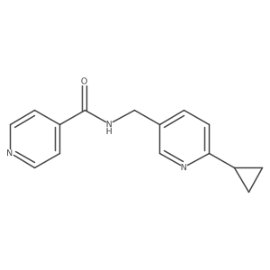 N-[(6-cyclopropylpyridin-3-yl)methyl]pyridine-4-carboxamide结构式