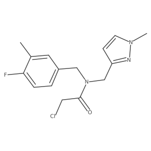 2-Chloro-N-[(4-fluoro-3-methylphenyl)methyl]-N-[(1-methylpyrazol-3-yl)methyl]acetamide结构式