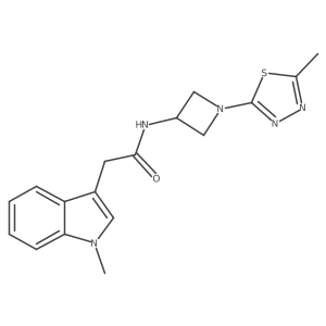 N-[1-(5-methyl-1,3,4-thiadiazol-2-yl)azetidin-3-yl]-2-(1-methyl-1H-indol-3-yl)acetamide结构式