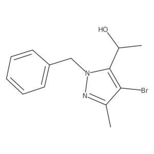 1-(1-benzyl-4-bromo-3-methyl-1H-pyrazol-5-yl)ethan-1-ol结构式