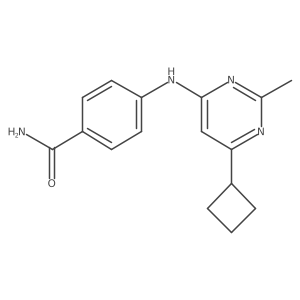 4-[(6-Cyclobutyl-2-methylpyrimidin-4-yl)amino]benzamide结构式