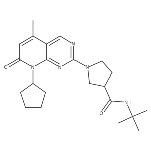 N-tert-butyl-1-{8-cyclopentyl-5-methyl-7-oxo-7H,8H-pyrido[2,3-d]pyrimidin-2-yl}pyrrolidine-3-carboxamide结构式