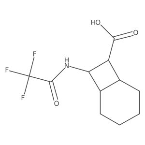 8-(2,2,2-Trifluoroacetamido)bicyclo[4.2.0]octane-7-carboxylic acid结构式