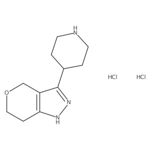 4-{2H,4H,6H,7H-pyrano[4,3-c]pyrazol-3-yl}piperidine dihydrochloride Structure