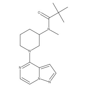 N,2,2-trimethyl-N-(1-{pyrazolo[1,5-a]pyrazin-4-yl}piperidin-3-yl)propanamide结构式
