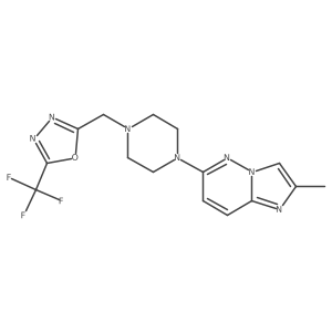 1-{2-Methylimidazo[1,2-b]pyridazin-6-yl}-4-{[5-(trifluoromethyl)-1,3,4-oxadiazol-2-yl]methyl}piperazine结构式
