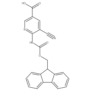 5-cyano-6-({[(9H-fluoren-9-yl)methoxy]carbonyl}amino)pyridine-3-carboxylic acid结构式
