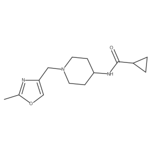 N-{1-[(2-methyl-1,3-oxazol-4-yl)methyl]piperidin-4-yl}cyclopropanecarboxamide结构式