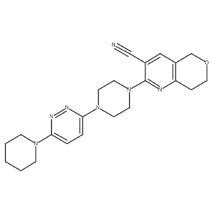 2-{4-[6-(piperidin-1-yl)pyridazin-3-yl]piperazin-1-yl}-5H,7H,8H-pyrano[4,3-b]pyridine-3-carbonitrile Structure