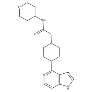 N-(oxan-4-yl)-2-(1-{7H-pyrrolo[2,3-d]pyrimidin-4-yl}piperidin-4-yl)acetamide结构式