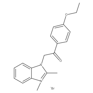 3-(2-(4-ethoxyphenyl)-2-oxoethyl)-1,2-dimethyl-1H-benzo[d]imidazol-3-ium bromide结构式
