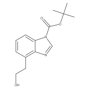 1h-Benzimidazole-1-carboxylic acid,4-(2-hydroxyethyl)-,1,1-dimethylethyl ester Structure