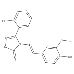3-(2-Chlorophenyl)-4-((4-hydroxy-3-methoxybenzylidene)amino)-1H-1,2,4-triazole-5(4H)-thione结构式