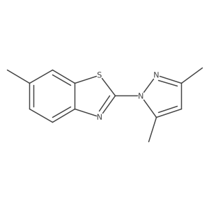 2-(3,5-dimethyl-1H-pyrazol-1-yl)-6-methylbenzo[d]thiazole结构式