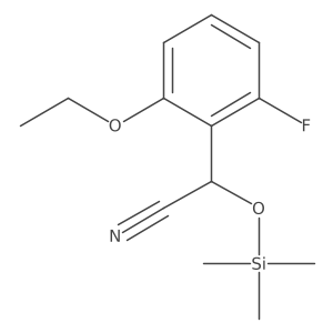 2-Ethoxy-6-fluoro-I+/--[(trimethylsilyl)oxy]benzeneacetonitrile结构式