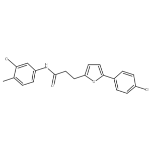 N-(3-Chloro-4-methylphenyl)-3-(5-(4-chlorophenyl)furan-2-yl)propanamide结构式