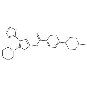3-Pyridinecarboxamide,n-[4-(2-furanyl)-5-(4-morpholinyl)-2-thiazolyl]-6-(4-methyl-1-piperazinyl)-结构式