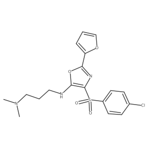 N1-(4-((4-chlorophenyl)sulfonyl)-2-(furan-2-yl)oxazol-5-yl)-N3,N3-dimethylpropane-1,3-diamine结构式