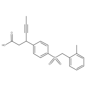 3-(4-((2-Methylbenzyl)sulfonyl)phenyl)hex-4-ynoic acid结构式