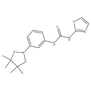 1-(3-(4,4,5,5-Tetramethyl-1,3,2-dioxaborolan-2-yl)phenyl)-3-(thiazol-2-yl)urea结构式