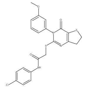 N-(4-chlorophenyl)-2-((3-(3-methoxyphenyl)-4-oxo-3,4,6,7-tetrahydrothieno[3,2-d]pyrimidin-2-yl)thio)acetamide结构式