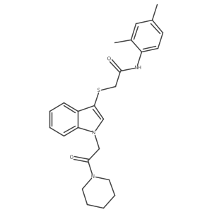N-(2,4-dimethylphenyl)-2-{[1-(2-oxo-2-piperidin-1-ylethyl)-1H-indol-3-yl]thio}acetamide结构式