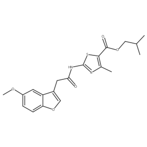 Isobutyl 2-{[(5-methoxy-1-benzofuran-3-yl)acetyl]amino}-4-methyl-1,3-thiazole-5-carboxylate Structure