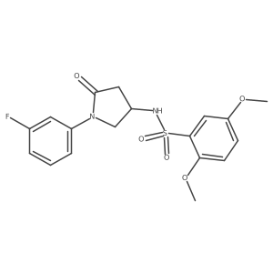 N-(1-(3-fluorophenyl)-5-oxopyrrolidin-3-yl)-2,5-dimethoxybenzenesulfonamide Structure