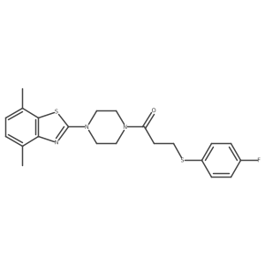1-(4-(4,7-Dimethylbenzo[d]thiazol-2-yl)piperazin-1-yl)-3-((4-fluorophenyl)thio)propan-1-one结构式