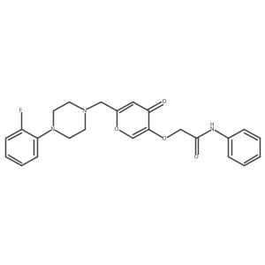 2-((6-((4-(2-fluorophenyl)piperazin-1-yl)methyl)-4-oxo-4H-pyran-3-yl)oxy)-N-phenylacetamide Structure