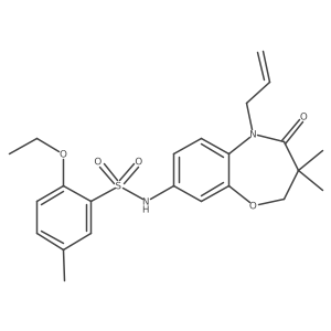 N-(5-allyl-3,3-dimethyl-4-oxo-2,3,4,5-tetrahydrobenzo[b][1,4]oxazepin-8-yl)-2-ethoxy-5-methylbenzenesulfonamide结构式