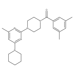 2-[4-(3,5-Dimethylbenzoyl)piperazin-1-yl]-4-methyl-6-piperidin-1-ylpyrimidine结构式
