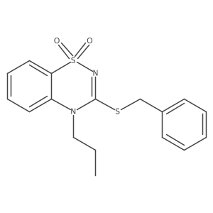 3-(benzylthio)-4-propyl-4H-benzo[e][1,2,4]thiadiazine 1,1-dioxide结构式