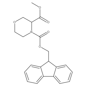 4-((9H-Fluoren-9-yl)methyl) 3-methyl (R)-morpholine-3,4-dicarboxylate结构式