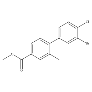 Methyl 3'-bromo-4'-chloro-2-methylbiphenyl-4-carboxylate Structure