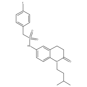 1-(4-fluorophenyl)-N-(1-isopentyl-2-oxo-1,2,3,4-tetrahydroquinolin-6-yl)methanesulfonamide结构式