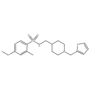 4-methoxy-2-methyl-N-((1-(thiophen-2-ylmethyl)piperidin-4-yl)methyl)benzenesulfonamide结构式