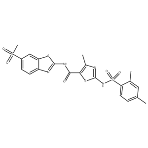 5-Thiazolecarboxamide, 2-[[(2,4-dimethylphenyl)sulfonyl]amino]-4-methyl-N-[6-(methylsulfonyl)-2-benzothiazolyl]- Structure