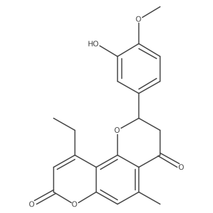 10-ethyl-2-(3-hydroxy-4-methoxyphenyl)-5-methyl-2,3-dihydro-4H,8H-pyrano[2,3-f]chromene-4,8-dione Structure